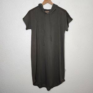 Livi Active Hooded Short Sleeve Sweatshirt Dress Olive Green Women's Size 10/12